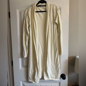 Byegreis long Cream Cardigan, size Medium